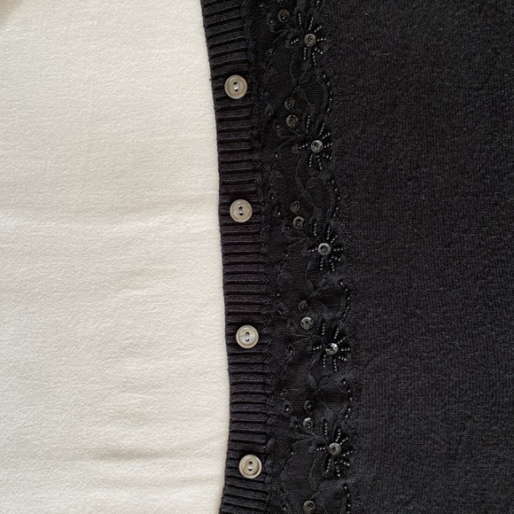 Loy and Ford Cashmere Silk button front sleeveless sweater vest beaded sequin 10 - Picture 11 of 12